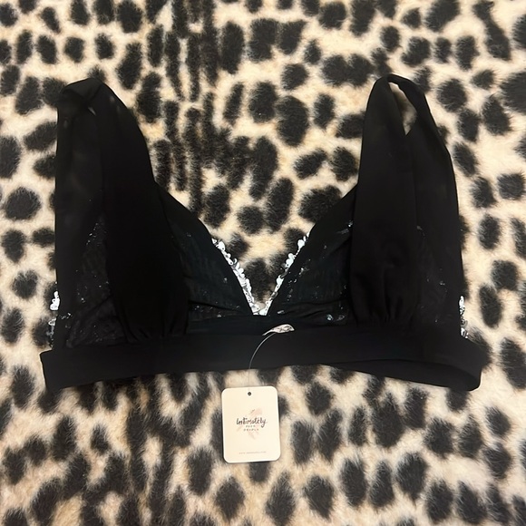 NWT Free People silver sequin bra medium - Picture 5 of 6